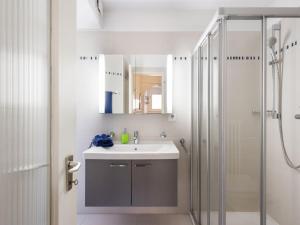 隆科索普拉阿斯科纳Studio Casa Schalom-1 by Interhome的一间带水槽和淋浴的浴室