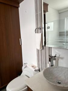 安巴托Instant Hotel - Villa Palermo Luxury Apartments的一间带卫生间和水槽的浴室