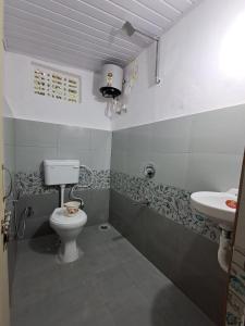 GonikoppalRustic Nest Cottage, Gonikoppal- Ammathi Road, Coorg的一间带卫生间和水槽的浴室