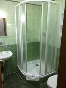 扬斯凯拉兹涅Marianum JL,s.r.o.的浴室里设有玻璃门淋浴