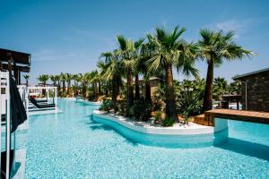 卡利塞亚-豪客迪克斯Kallithea Village hotel的度假村内棕榈树游泳池