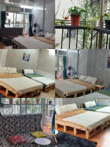 河内H2 homestay phố cổ check in tự động的一张房间四张床位的照片