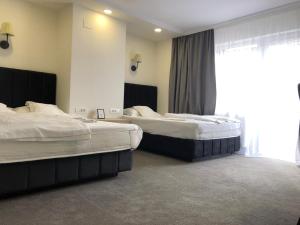 百乐费利克斯安娜玛丽亚膳食旅馆的酒店客房设有两张床和窗户。