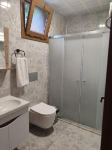 里泽Maçkun Suite的一间带卫生间和水槽的浴室