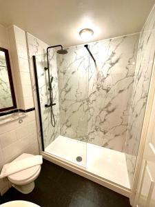 凯尼尔沃思Warwickshire Park Hotel的带淋浴和卫生间的浴室