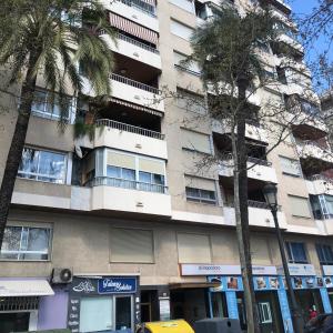 甘迪亚Habitaciones en GANDIA a 5 min del centro histórico的公寓大楼前方有棕榈树