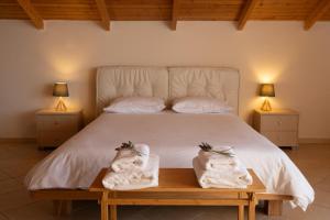 纳夫普利翁Agrotospita Country Houses的一间卧室配有一张带毛巾的桌子。