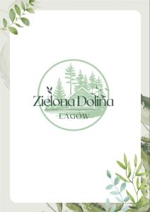 瓦古夫Zielona Dolina的森林标志,有房子的背景