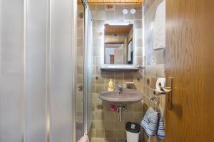 托特莫斯Am Wehrastrand App Pr的一间带水槽和淋浴的小浴室