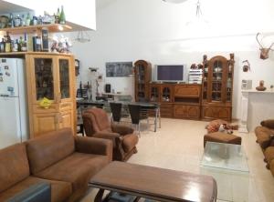 亚实基伦Castel Ashkelon的带沙发的客厅和用餐室