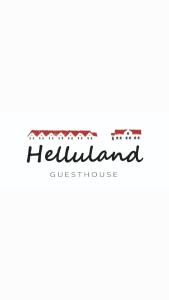 瑟伊藻克罗屈尔Helluland Guesthouse的花卉图案餐厅的标志