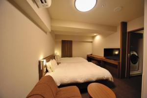 东京多美迎EXPRESS目黒青叶台酒店的酒店客房,配有床和电视