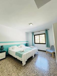圣克鲁斯-德拉帕尔马罗卡玛酒店的一间卧室设有一张大床和一个窗户。