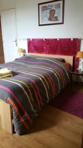 Lanthes克洛斯得斯梅克斯酒店的床上有五颜六色的毯子