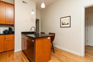 芝加哥Flexhome Wicker Park 2BR DV3 - READ INFO的厨房配有水槽和台面