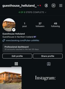 ÞingeyjarsveitGuesthouse Helluland的房屋网站主页的截图