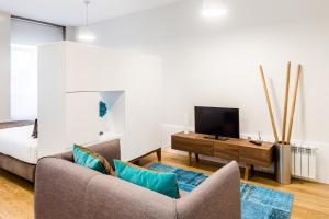 波尔图奥波尔图拉扎罗公寓的带沙发和电视的客厅