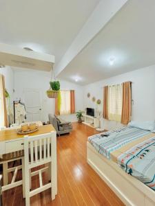 Lapu Lapu CityACL HOME -Island Staycation的一间卧室设有一张床和一间客厅。