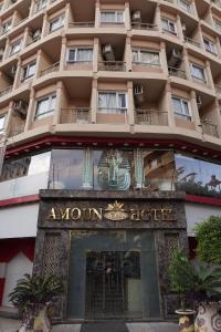 亚历山大Amoun Hotel Alexandria的一座带酒店入口的建筑