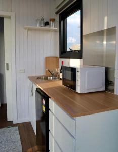 亚拉腊Montara Views 5的厨房配有微波炉和水槽