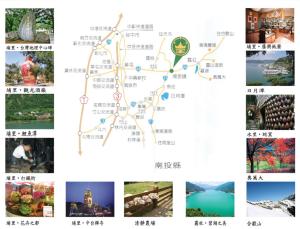 埔里山王大飯店的中国寺庙和景点地图