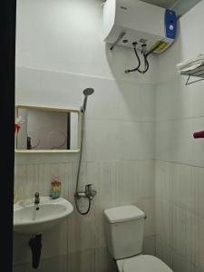 洞海Homestay 117 Bà Triệu - Đồng Hới的一间带卫生间和水槽的浴室