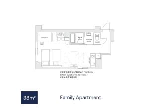 大阪MIMARU Osaka Shinsaibashi West的家庭公寓的平面图