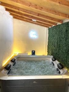 LabruguièreLoft spa, cour arrière privée的客房内的大浴缸配有水