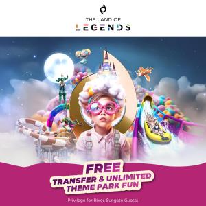 贝尔迪比Rixos Sungate - The Land of Legends Access的一张海报,为一个小女孩一起参加的狂欢音乐会