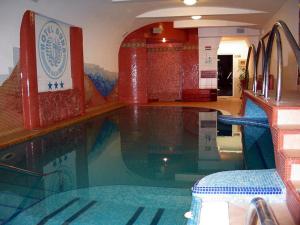 包姚Duna Wellness Hotel的一座带游泳池的酒店的大型游泳池
