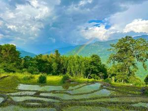 MāngwaTourbix Mountain Camping的一种有彩虹的庄 ⁇ 