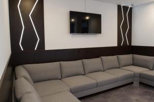 图尔钱斯凯特普利采Guest House Frizzante的带沙发和电视的客厅