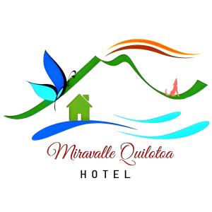 ZumbahuaMiravalle Quilotoa Hotel的蝴蝶,男人和房子的酒店标志