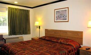 奇科联排别墅汽车旅馆的一间卧室,卧室内配有一张大床