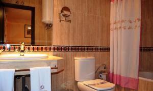 阿哈尔维尔安东尼酒店的一间带水槽、卫生间和镜子的浴室