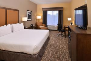 佩吉Holiday Inn Express & Suites Page - Lake Powell Area, an IHG Hotel的配有一张床和一台平面电视的酒店客房