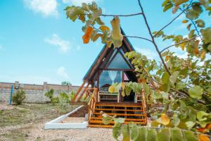 南威Unique A-Frame Cabin near to Nungwi Beach的花园中的一个凉亭