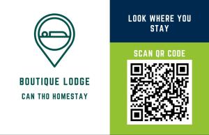 芹苴Boutique Lodge Can Tho Homestay的一组图标和地图标点,扫描或代码符号