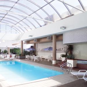 俾斯麦丽笙俾斯麦酒店的一座带玻璃天花板的酒店游泳池