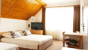 弗瓦迪斯瓦沃沃Anka的一间卧室配有一张床、一台电视和一张沙发