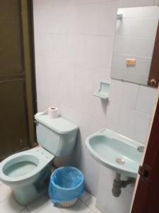 阿西斯港Hostal SAN JOSE PLAZA - TAYRONA 1的一间带卫生间和水槽的浴室