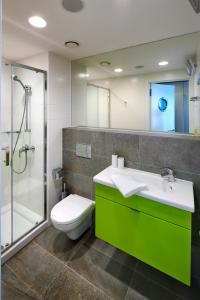 Holice欧文容克酒店的浴室配有卫生间、盥洗盆和淋浴。
