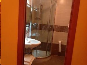 福贾Bed & Breakfast Federico II的一间带水槽和淋浴的浴室