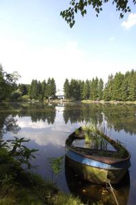 圣维特斯坦恩维尔酒店的坐在湖中的小船