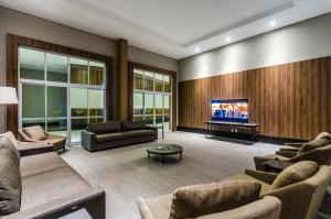 帕萨夸特鲁Mira Serra Parque Hotel的带沙发和平面电视的客厅