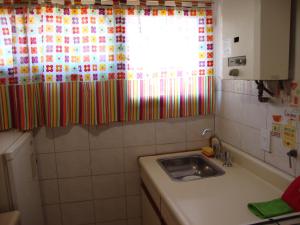 科尔多瓦Departamento Maipu Cordoba的一个带水槽和窗户的小厨房