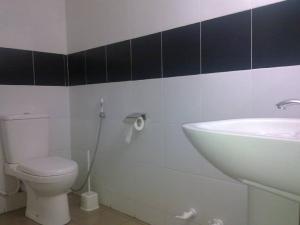 Habawewa位帕图野生观景酒店的浴室配有白色卫生间和盥洗盆。