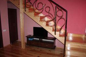 RadyvylivTroyanda的客厅设有带电视的楼梯