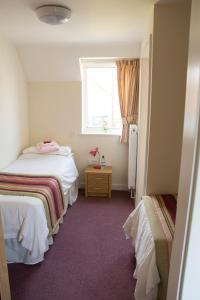 勒德洛Ludlow Mascall Centre的小房间设有两张床和窗户