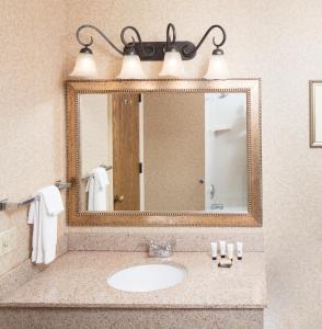 尤里卡红狮尤里卡酒店的一间带水槽和镜子的浴室